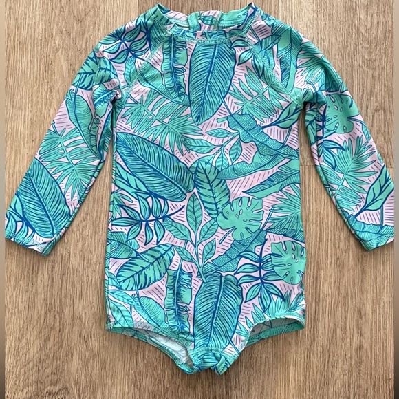 Cat and Jack One Piece Swimsuit, Tropical Print in 2T - Picture 2 of 7
